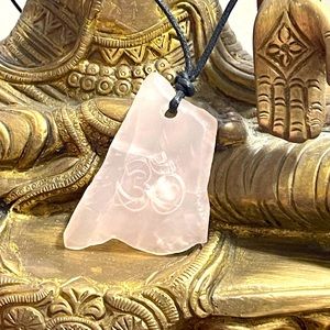 Energy Muse Om Rose Quartz Pendant